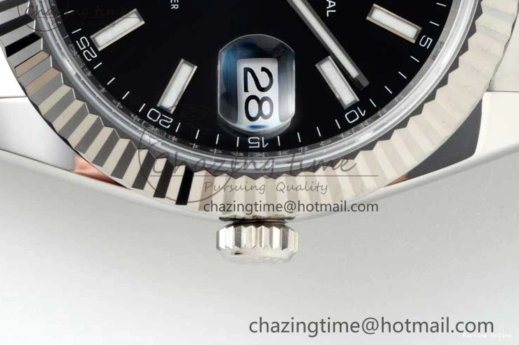 0128 Youthful DateJust 41 126334 NTF 1:1 Best Edition 904L Steel Black Stick Dial on Oyster Bracelet VR 2286